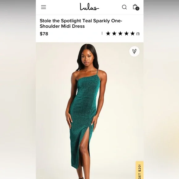 Lulus | Dresses | Lulus Sparkly Teal One Shoulder Dress | Poshmark